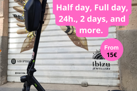 Adult E-Scooter Rental. Half day, Full day, 24h., 2 days, and more.(From 15€)