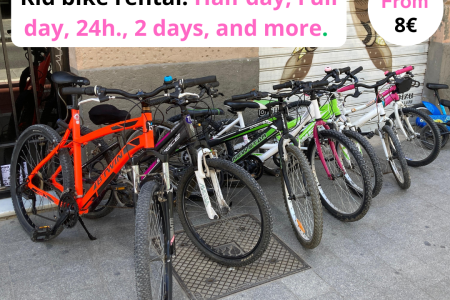 City bike rental for kids. Half day, full day, 24 hours, 2 days and more. (From 8€)