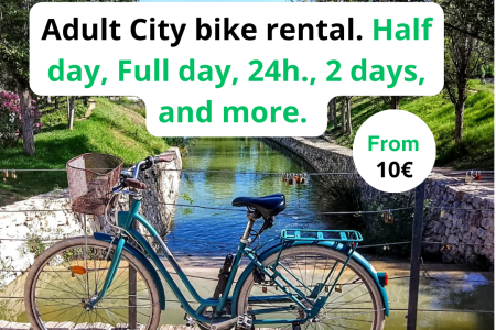 Adult City Bike Rental. Half day, Full day, 24h., 2 days, and more.(From 10€)