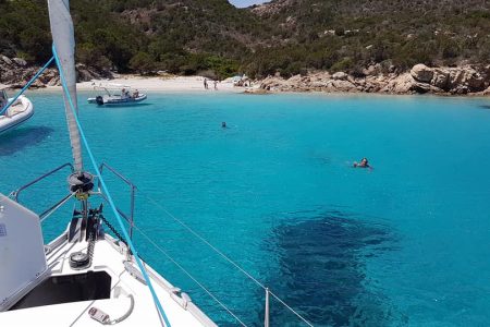 Full day excursion by sailboat in La Maddalena Archipel from Palau